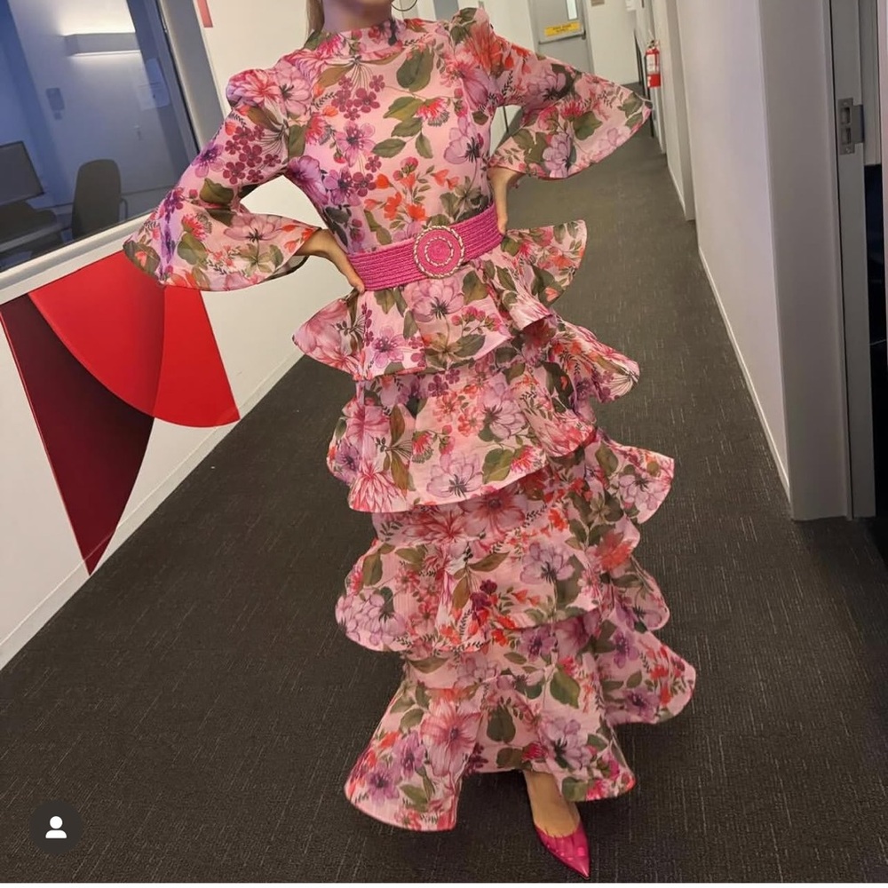 Tiered floral maxi dress/gown